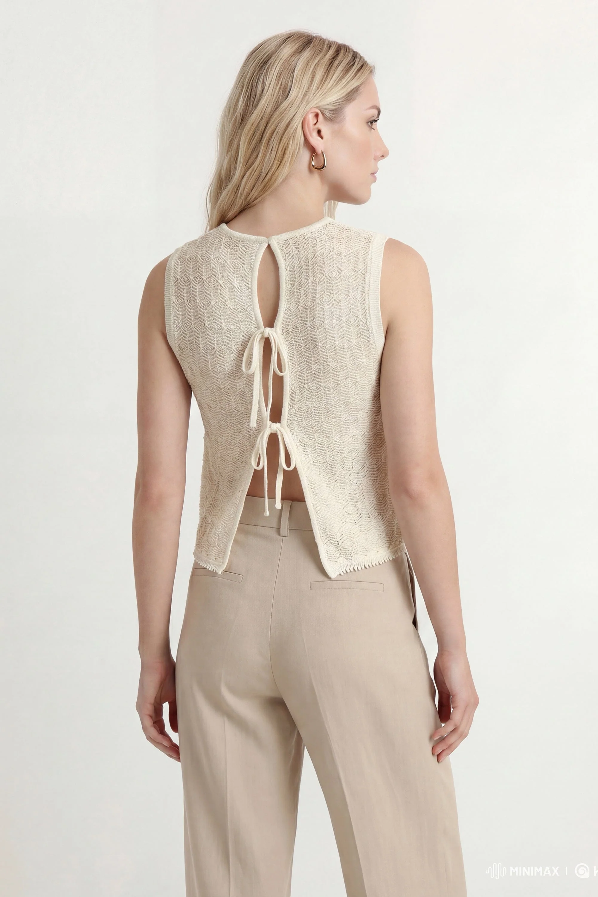 PULL SANS MANCHES - CASILA - ECRU