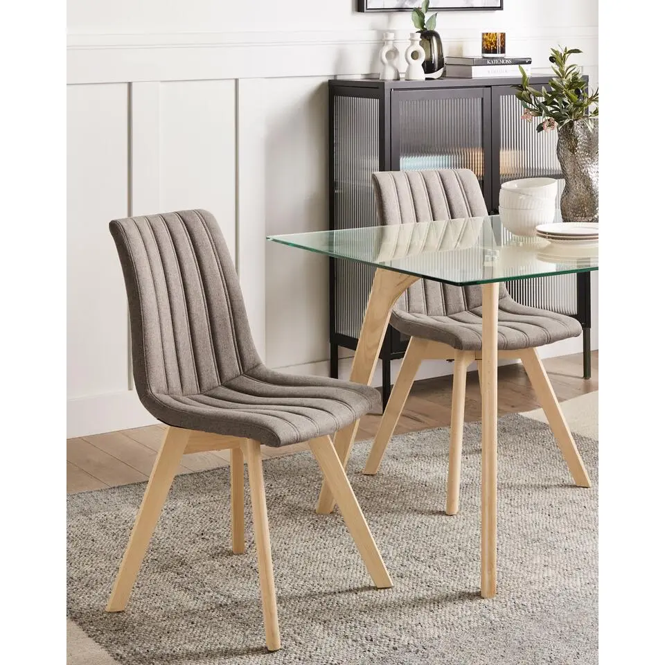 CALGARY - Eetkamerstoel - Bruin - Polyester