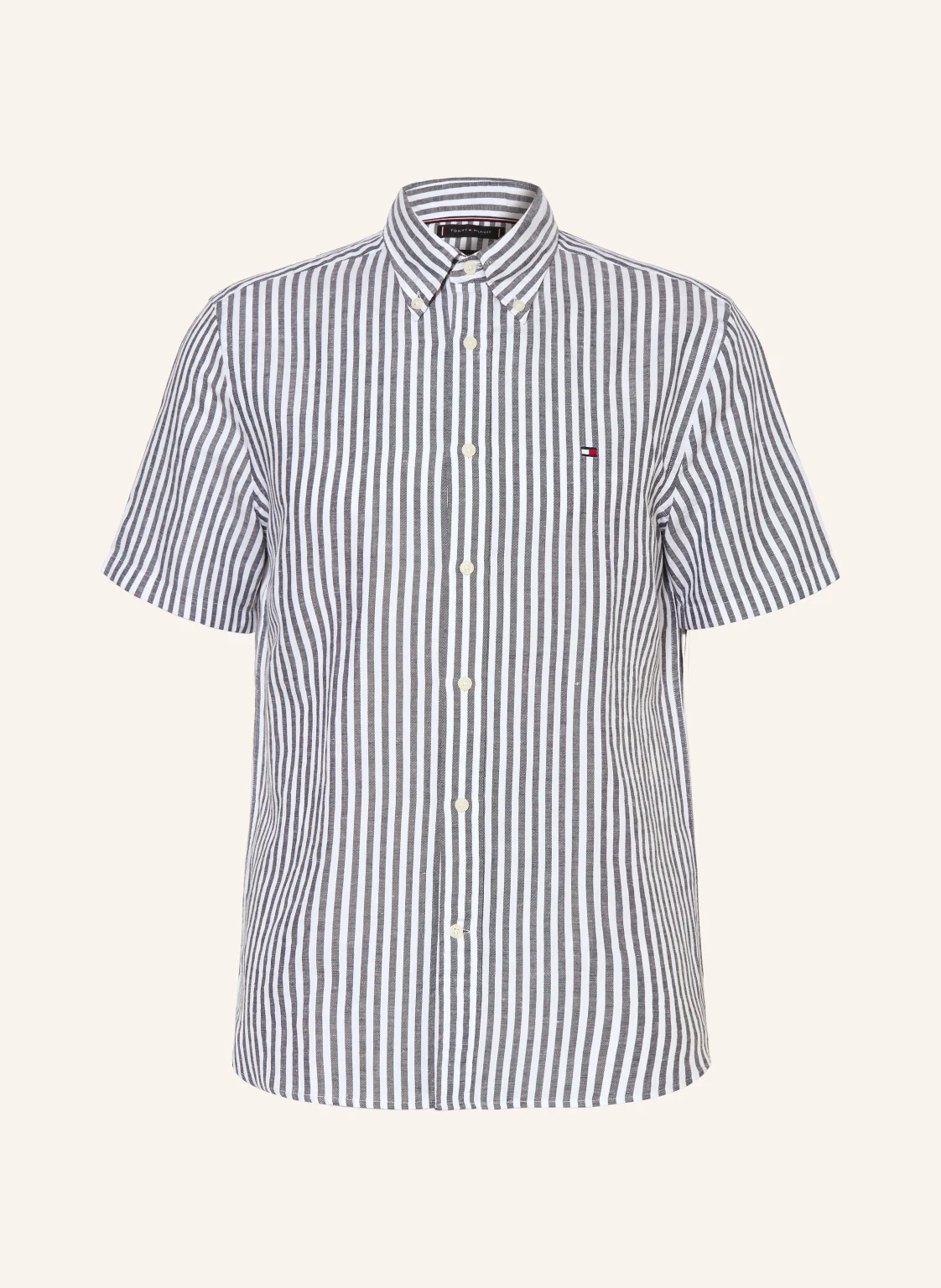 TOMMY HILFIGER Kurzarm-Hemd Regular Fit mit Leinen