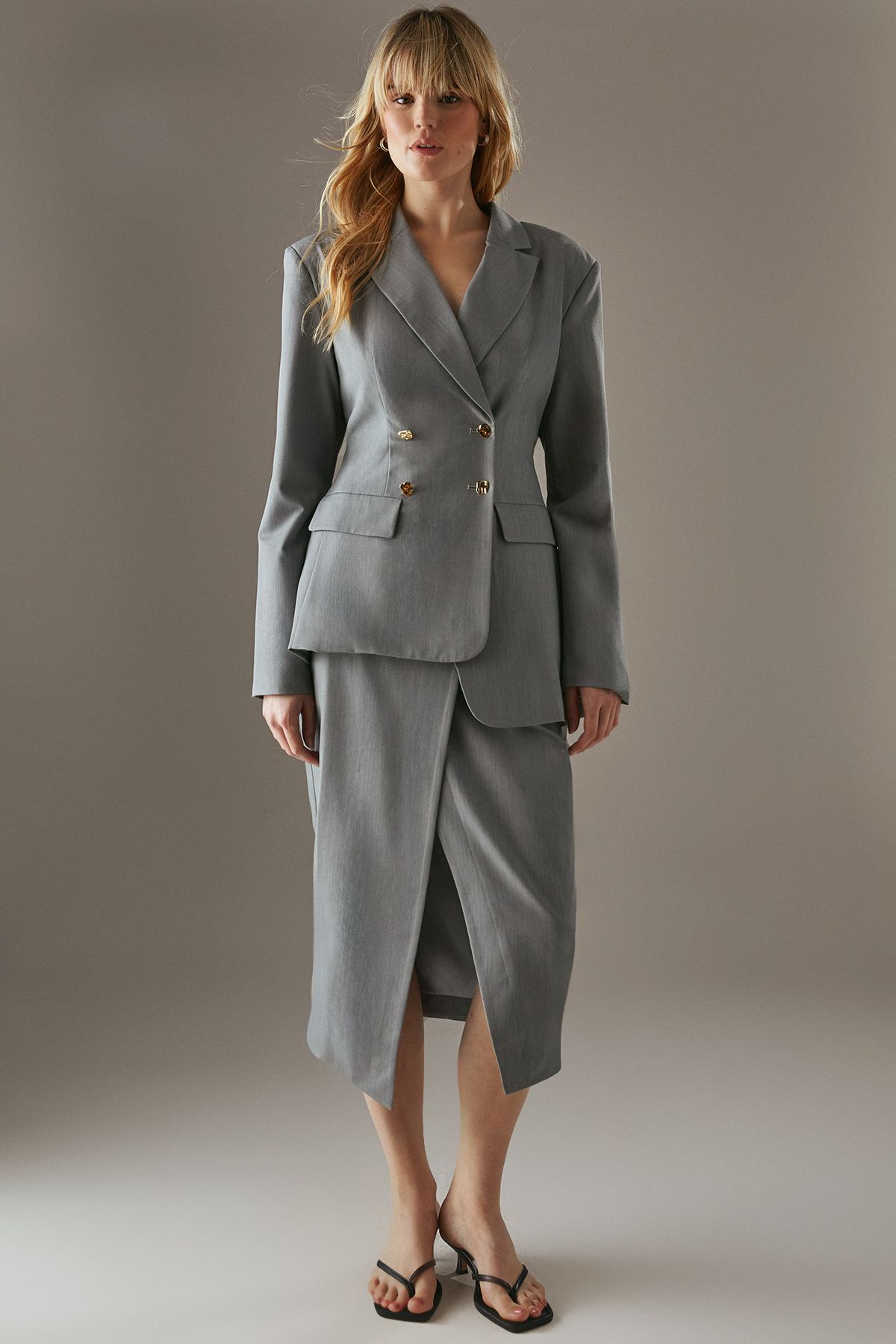 Warehouse Deconstructed Lace Up Blazer