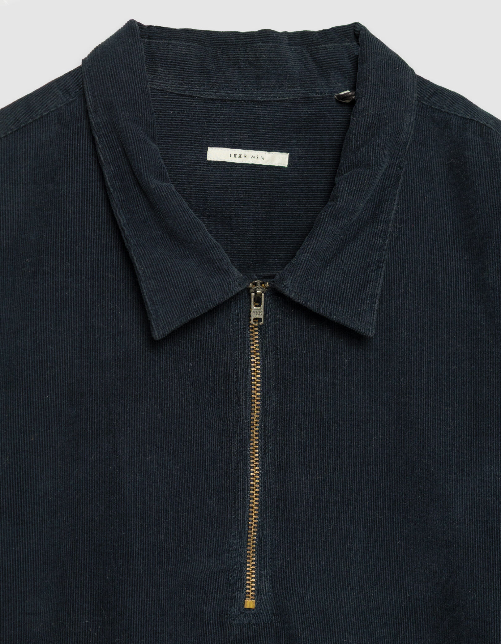 Chemise vareuse bleu marine velours Homme