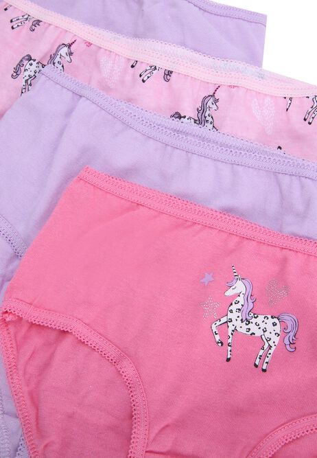 Younger Girls 5pk Pink Unicorn Briefs
