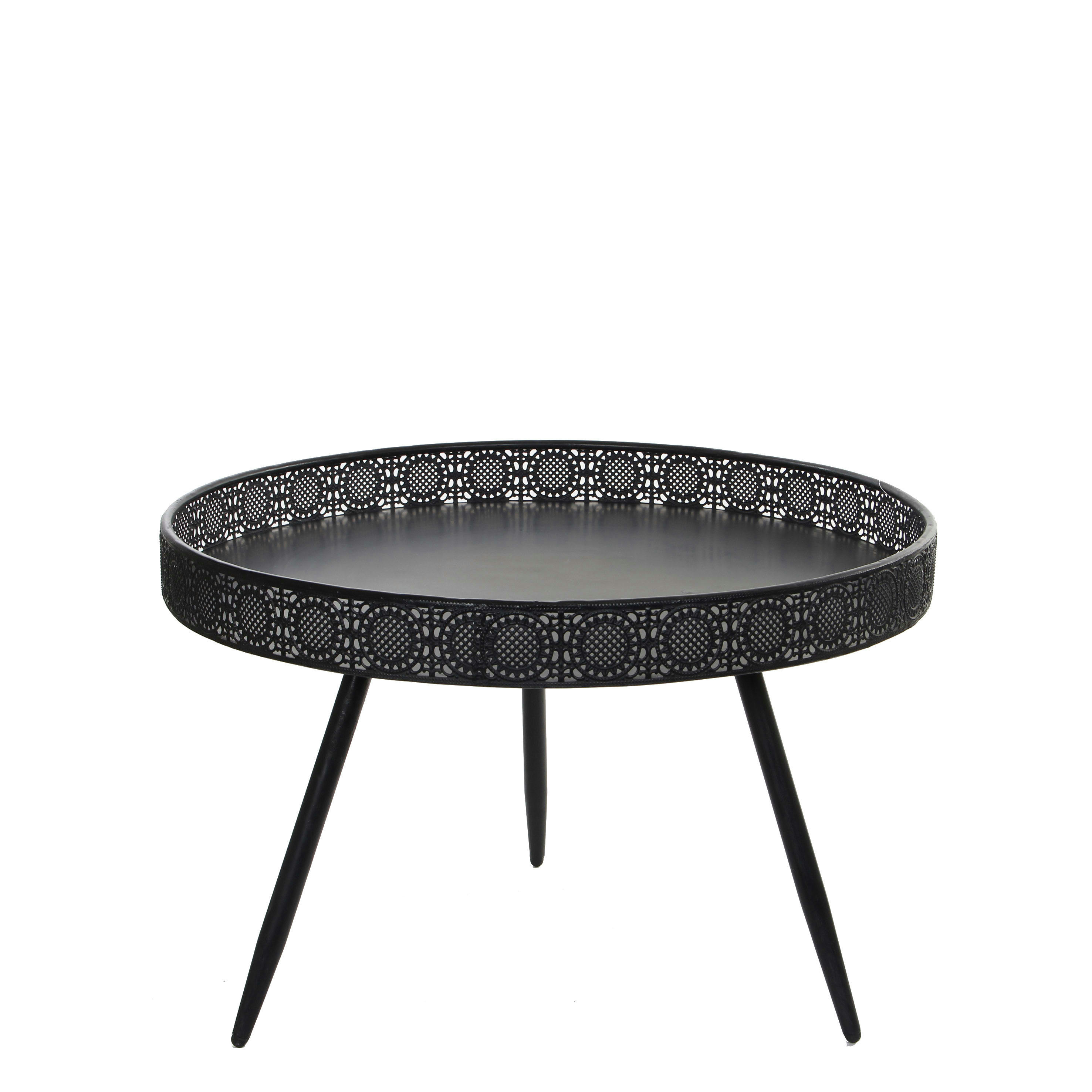 LAGUNE - Table basse en métal noir D70