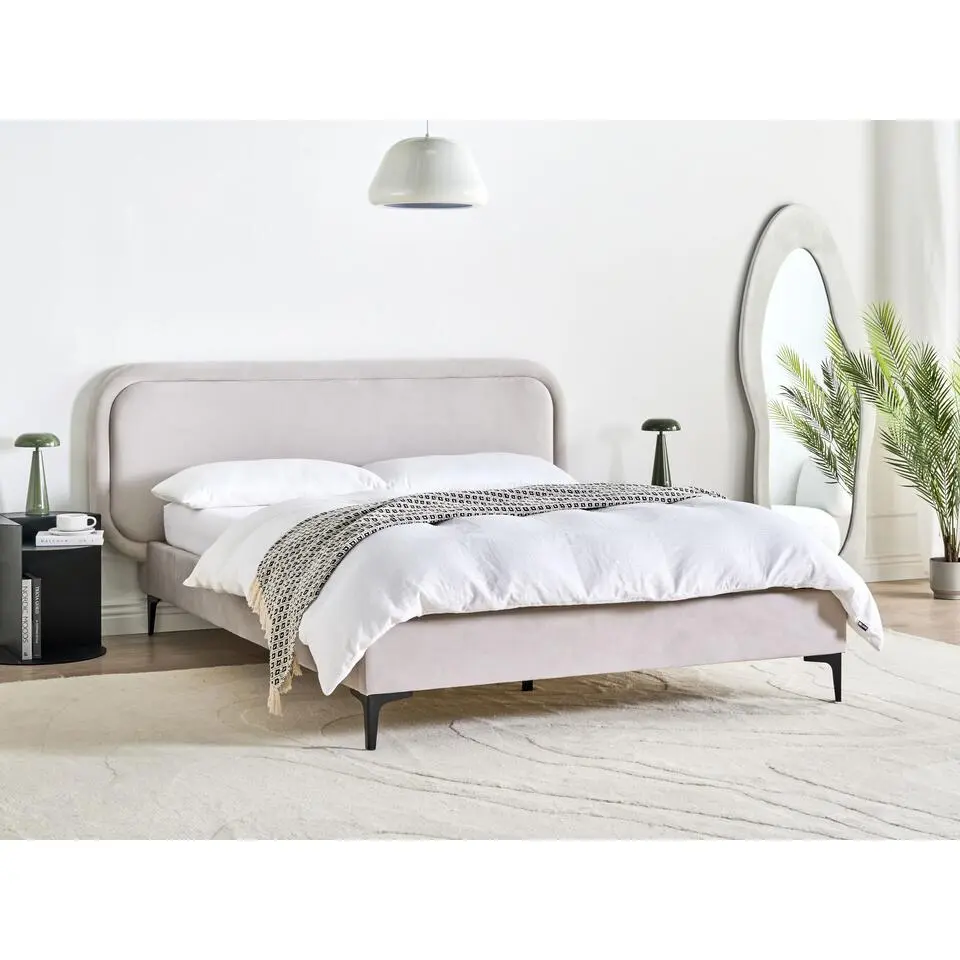 SUZETTE - Tweepersoonsbed - Lichtgrijs - 140 x 200 cm - Polyester