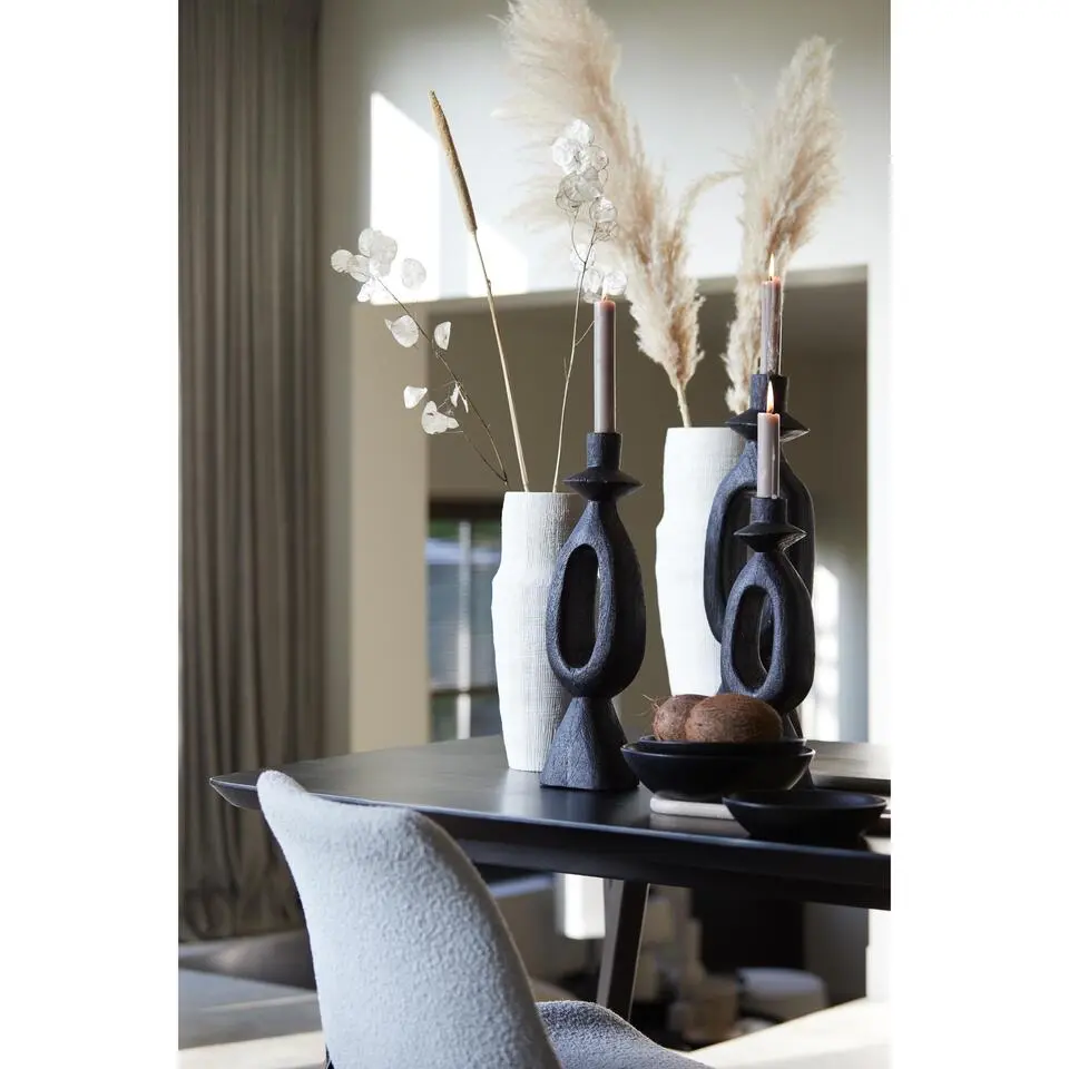 Kandelaar Django - Zwart - 14x14x50cm