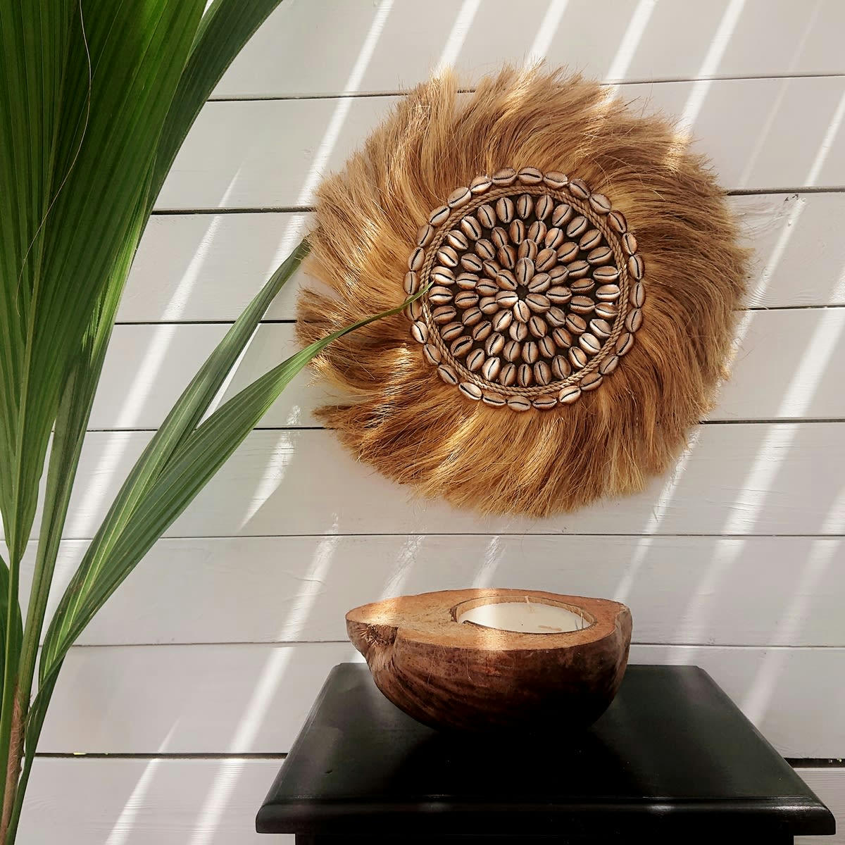 ABACA - Décoration murale en fibre d'abaca, marron D50 cm