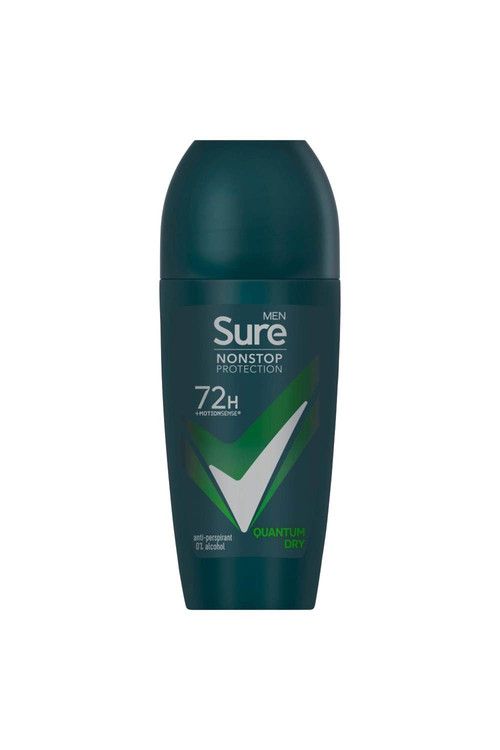 Sure Men 'Antiperspirant Deo' Roll On 72H Protection Quantum Dry, 6x50ml