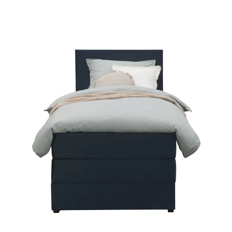 Boxspring met opbergruimte Liv egaal - blauw - 90x200 cm