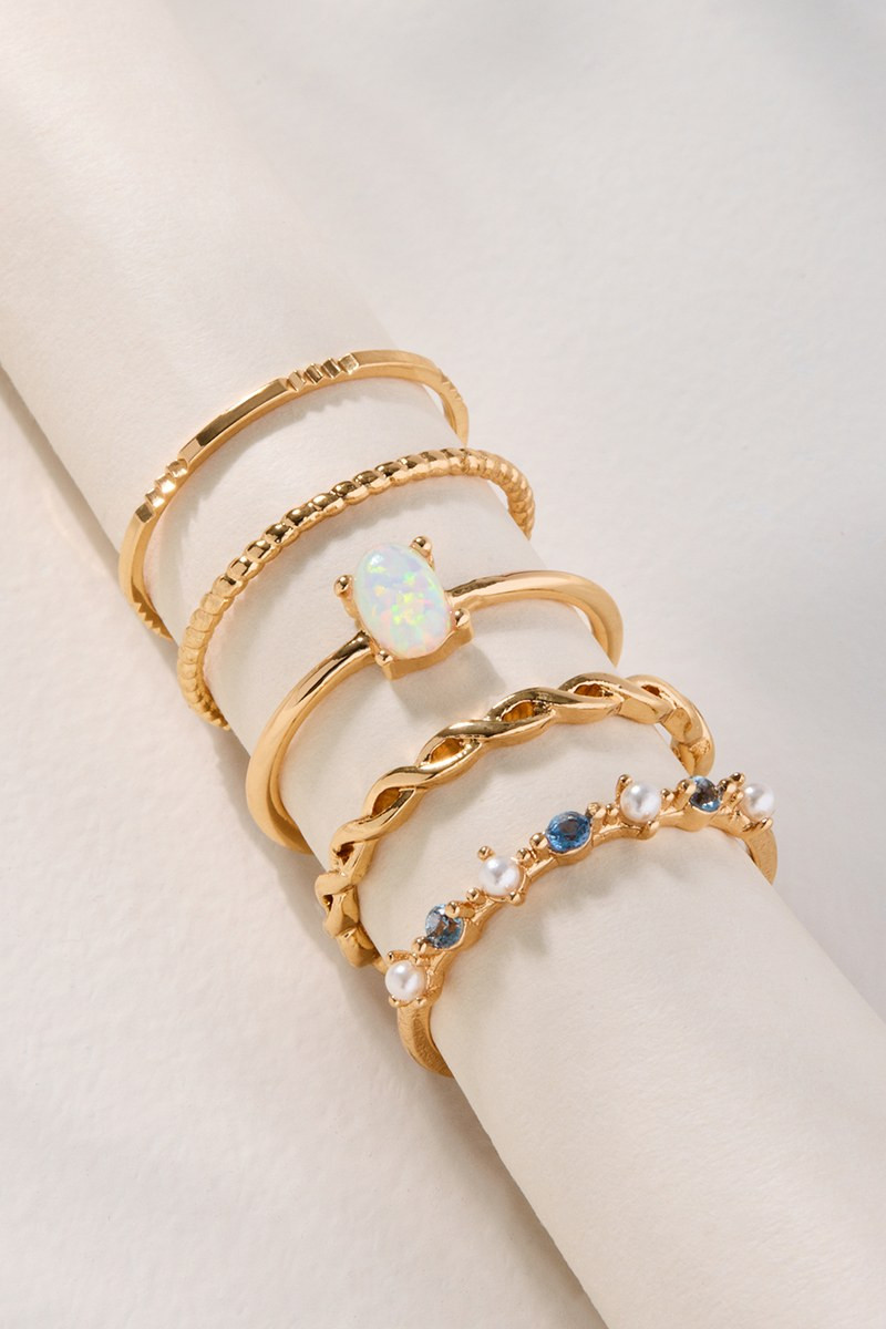 Stella Opal Ring Set