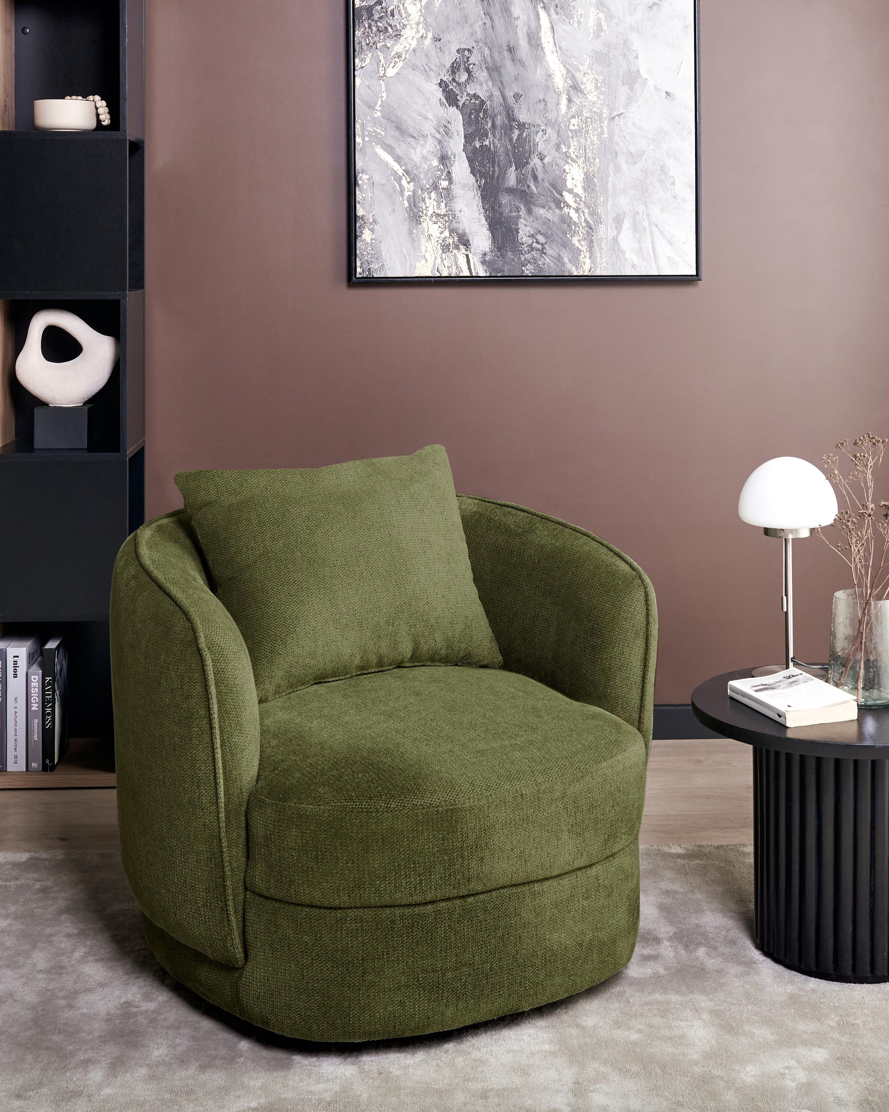 Swivel Armchair ANDALEN Fabric Green