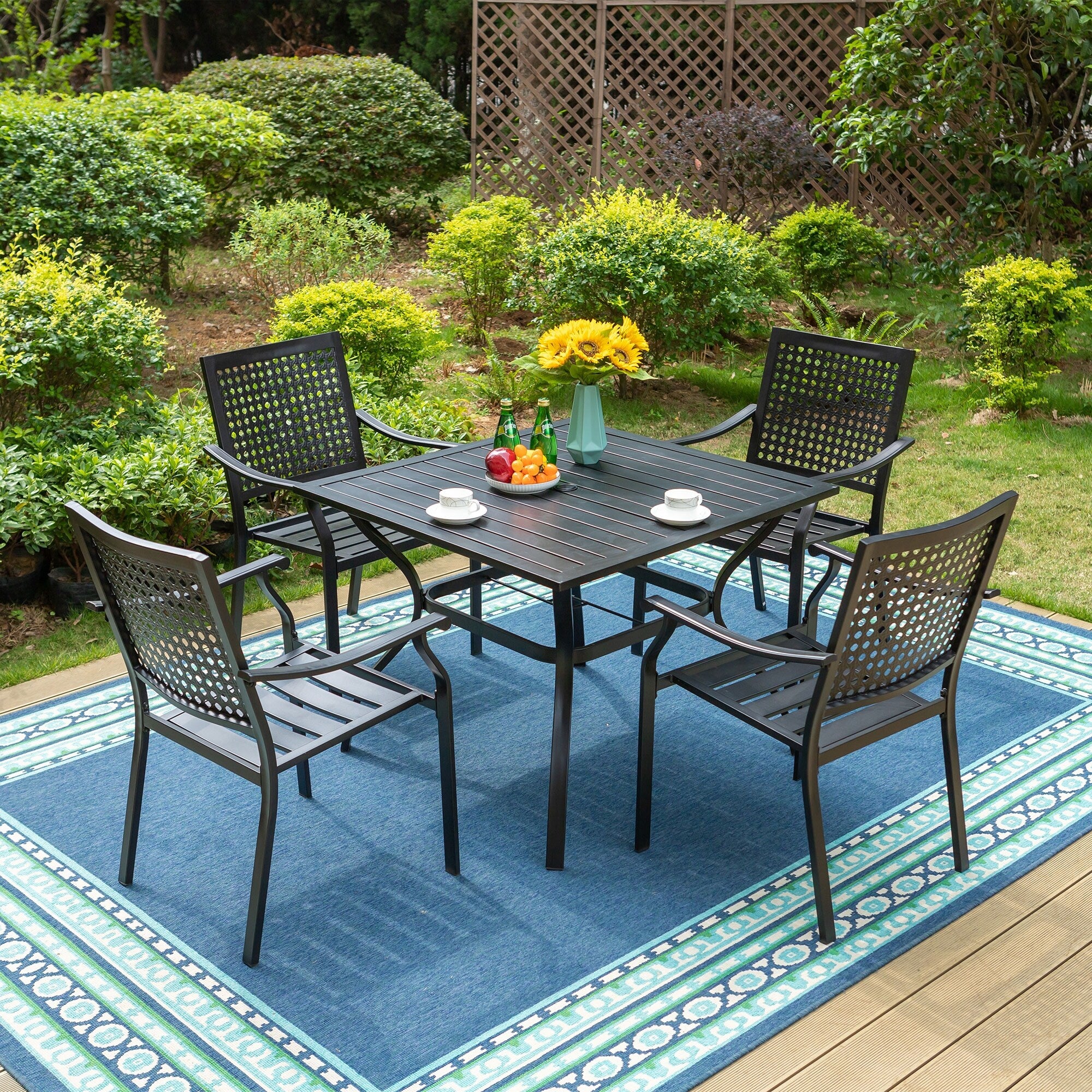 5-Piece Metal E-coating Patio Dining Set