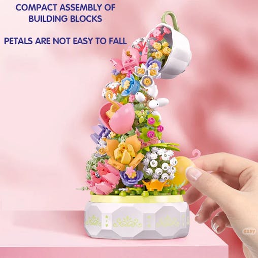 NNEOBA Teacup Flower Lighting Music Box