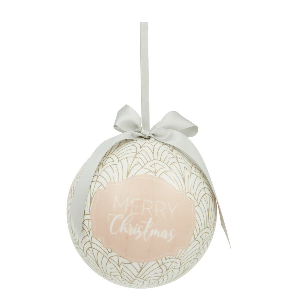 Boule de No&euml;l motif et inscription Merry Christmas Ø12 cm