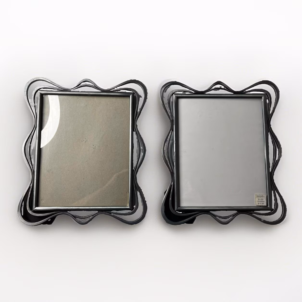 Vintage Bradlees Pair Wavy Metal Picture Frames 8x10 Postmodern Taiwan