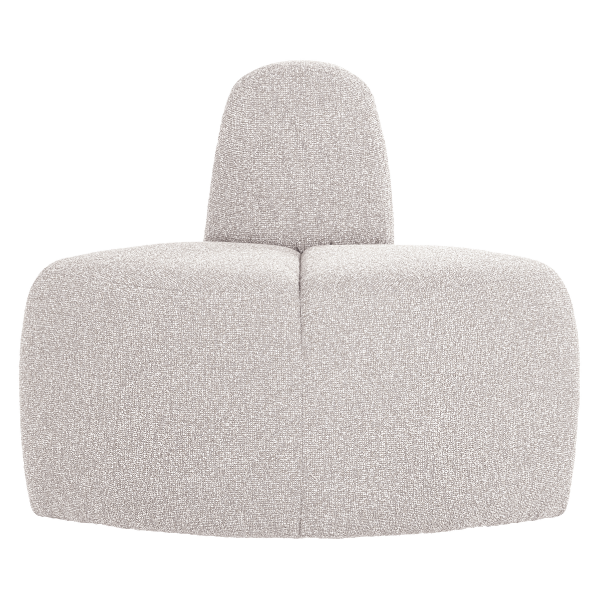 WOOOD eetbank hoek rond rugleuning Mojo - Bouclé - Ecru Melange - 83x100x74