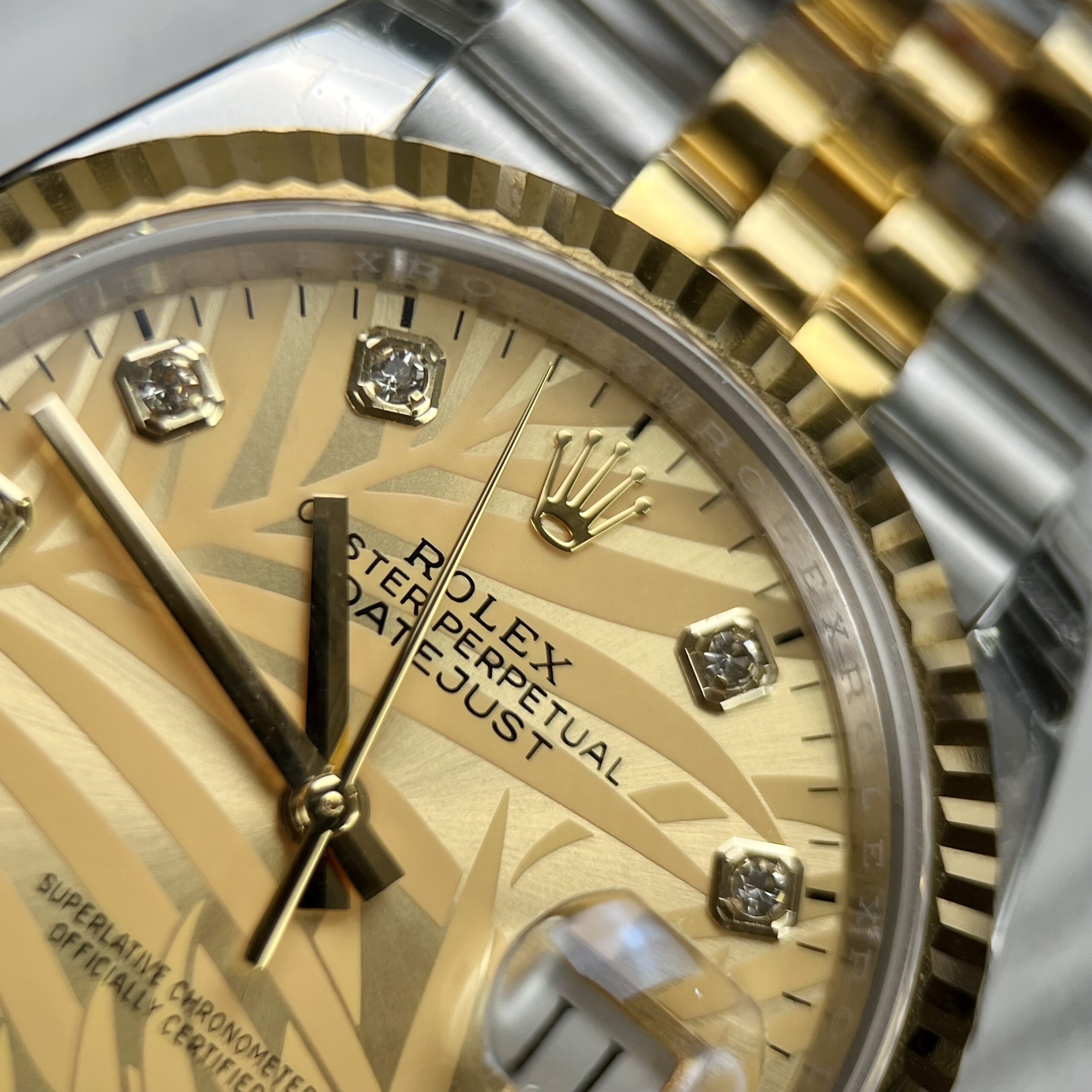 Rolex Datejust SS/YG Plated Champagne Dial CZ Diamonds 41mm Jub Replica
