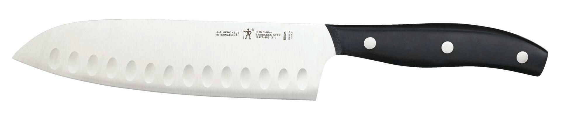 Henckels Stainless Steel Fine Edge Definition Santoku Knife, Ergonomic Grip, 7-in