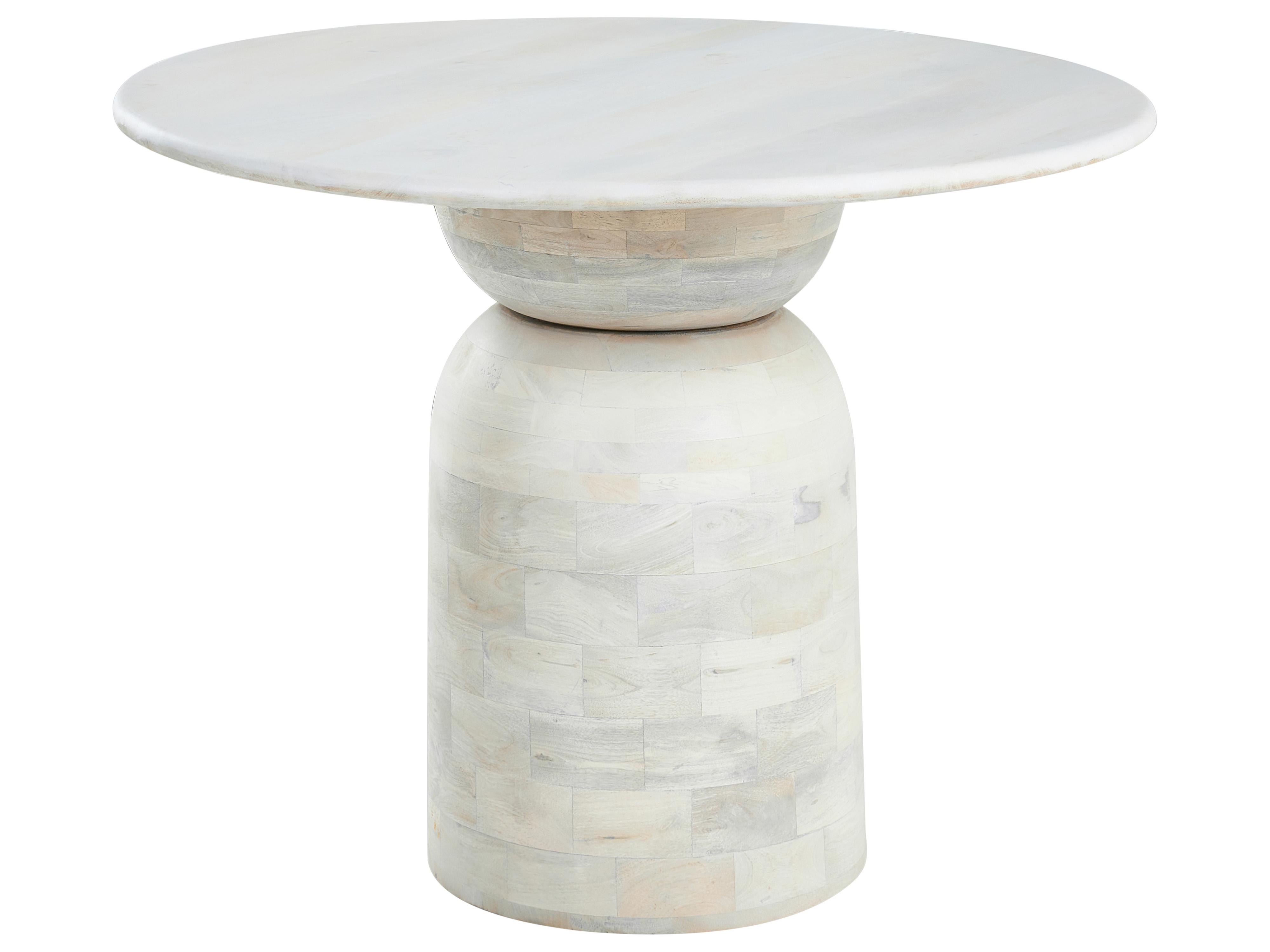 Dining Table MURTLE White 110 cm 110 cm Mango Wood