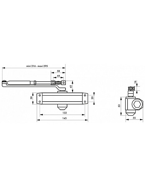 Ferme-porte automatique hydraulique - 30kg, arrêt 90 degrés, laqué gris - THIRARD