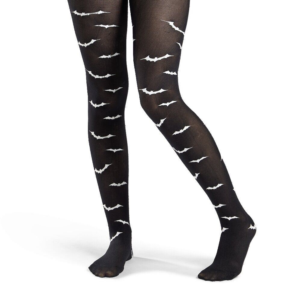 Collant Halloween adulte phosphorescent motif chauve-souris T.unique