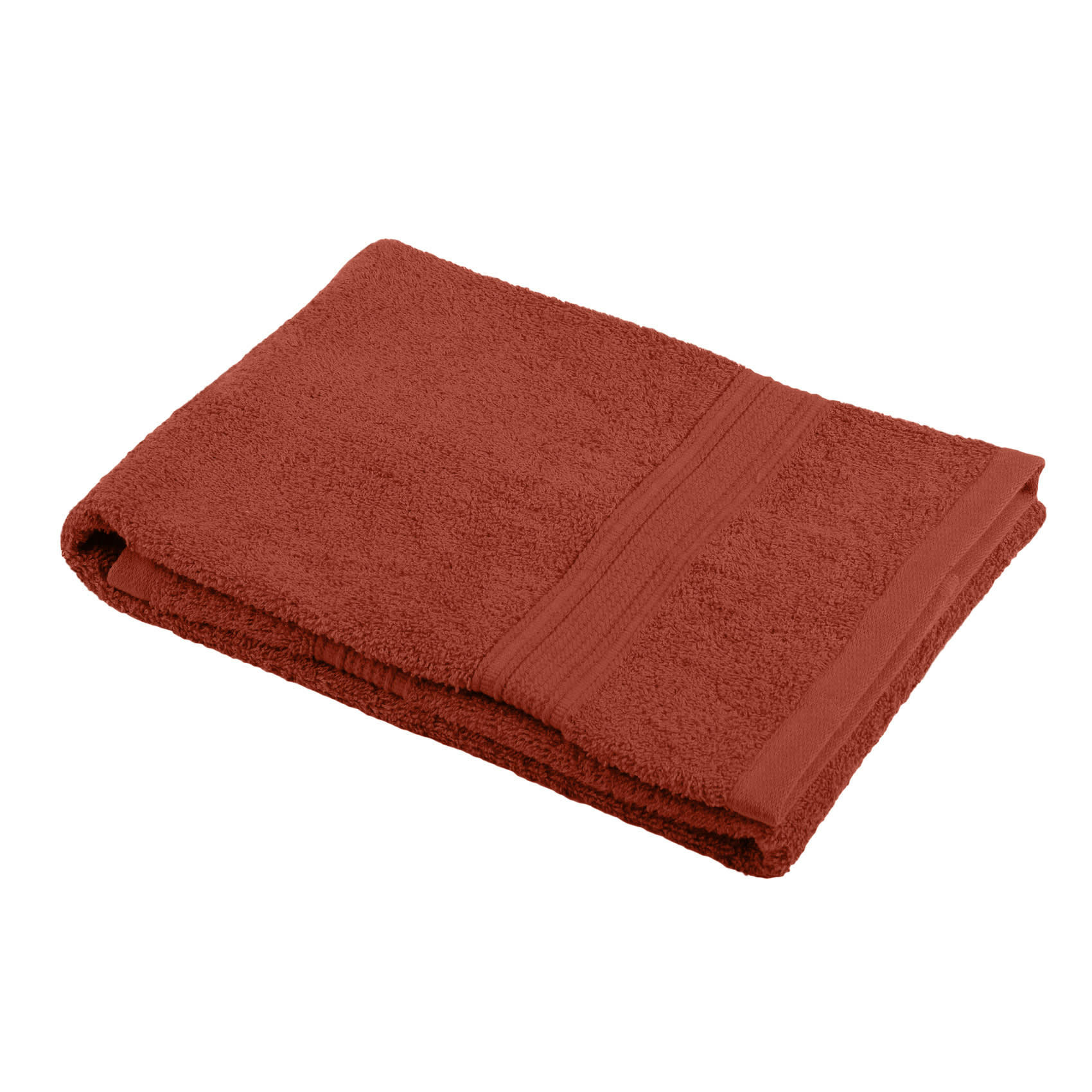 - Serviette de toilette en coton bio coton terracotta 90x50