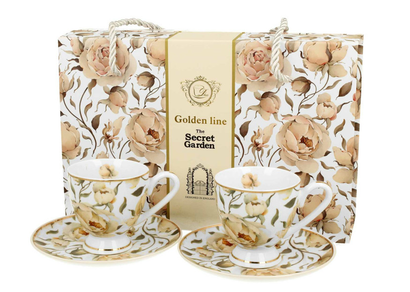 Zestaw 2 filiżanek espresso English 90 ml do Kawy Herbaty
