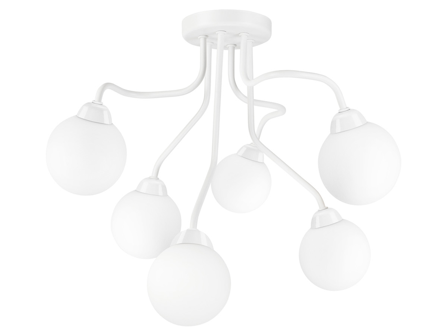 Lampa sufitowa Holly 6-punktowa stalowa biała