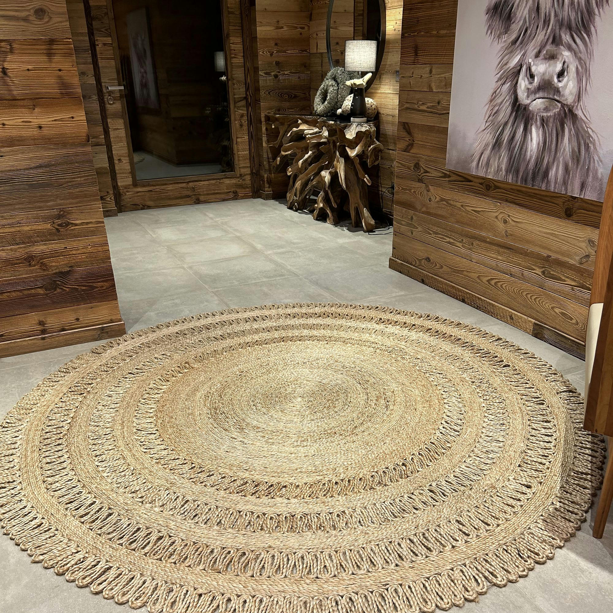 JERICO - Tapis rond en jute tissé à la main Ø220cm