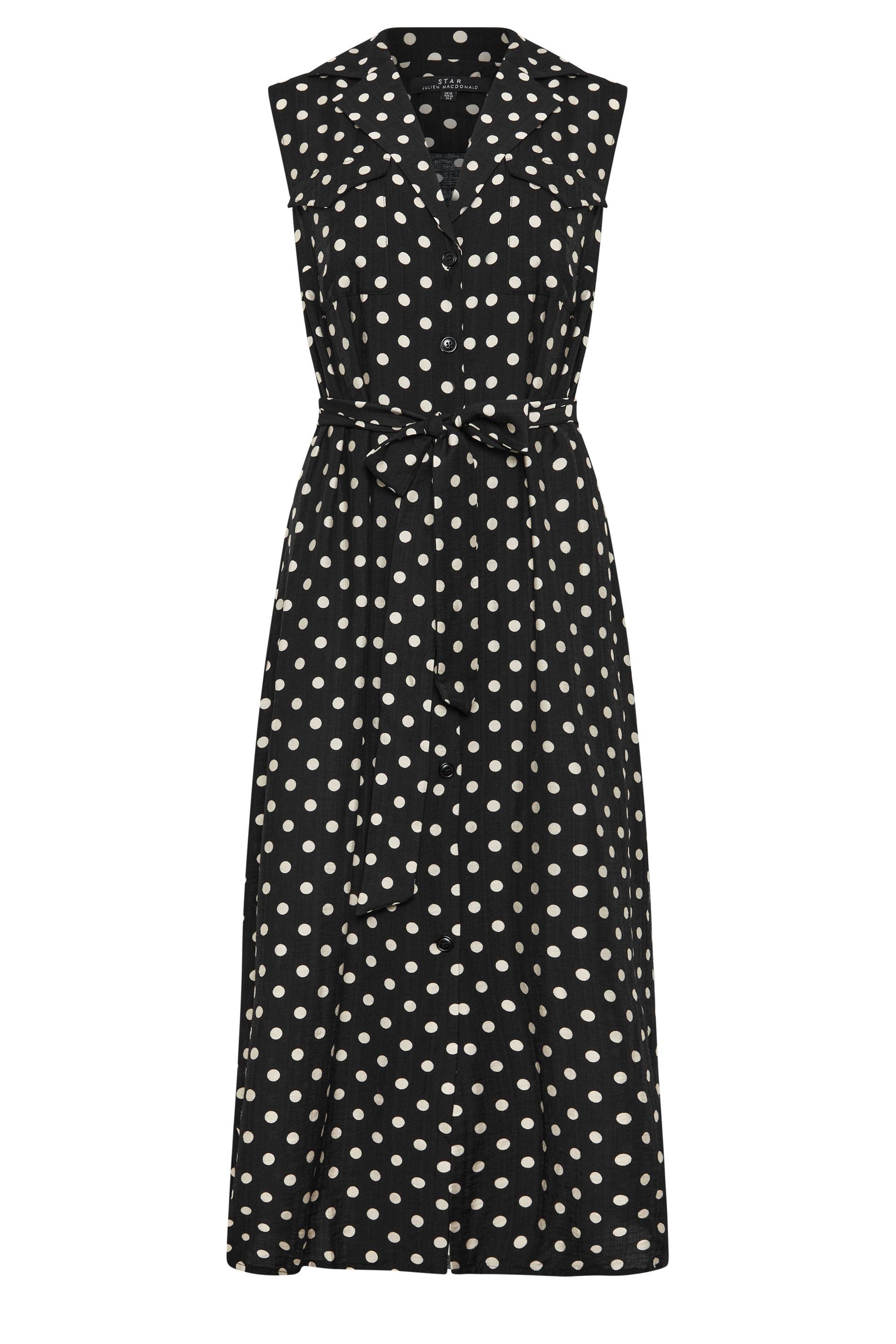 Star by Julien Macdonald Polka Dot Sleeveless Shirt Dress