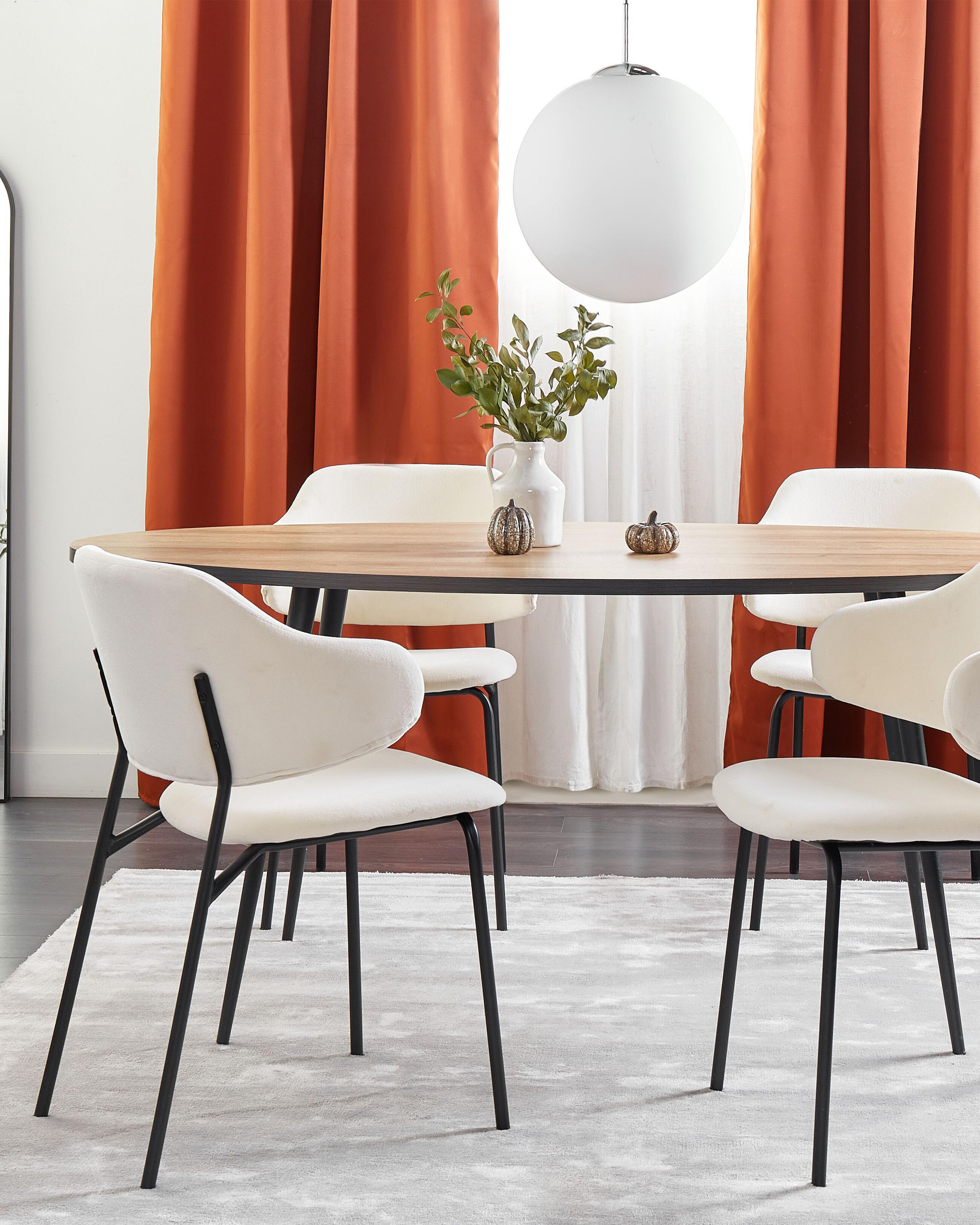 Set of 2 Dining Chairs KENAI Fabric Light Beige
