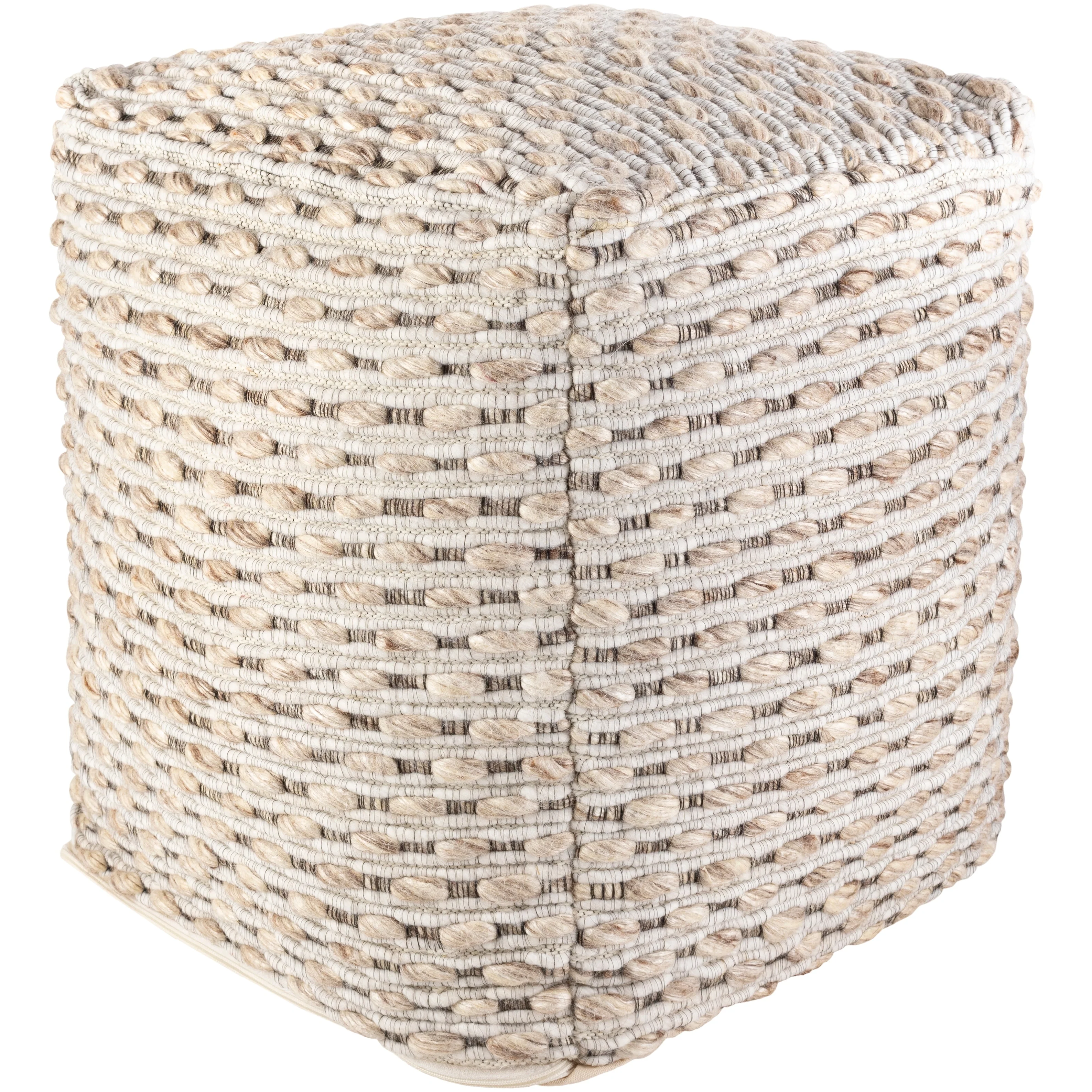 Artistic Weavers Belknap Textured Wool Global 18-inch Pouf