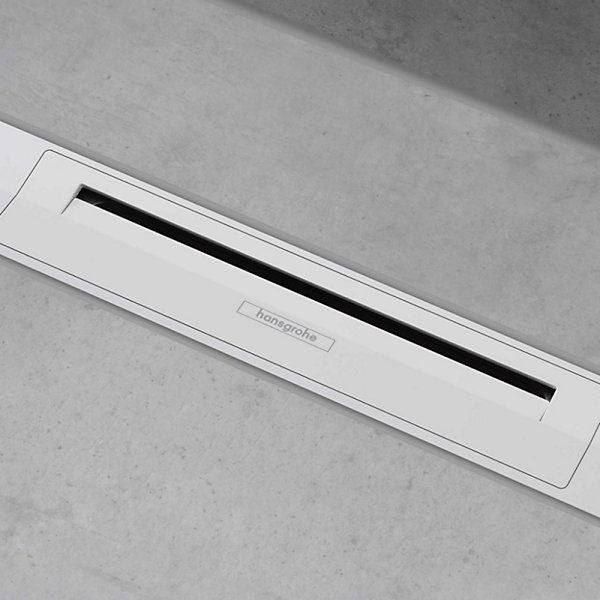 Caniveau de douche HANSGROHE RainDrain Flex chromé découpable 90 cm   corps encastré