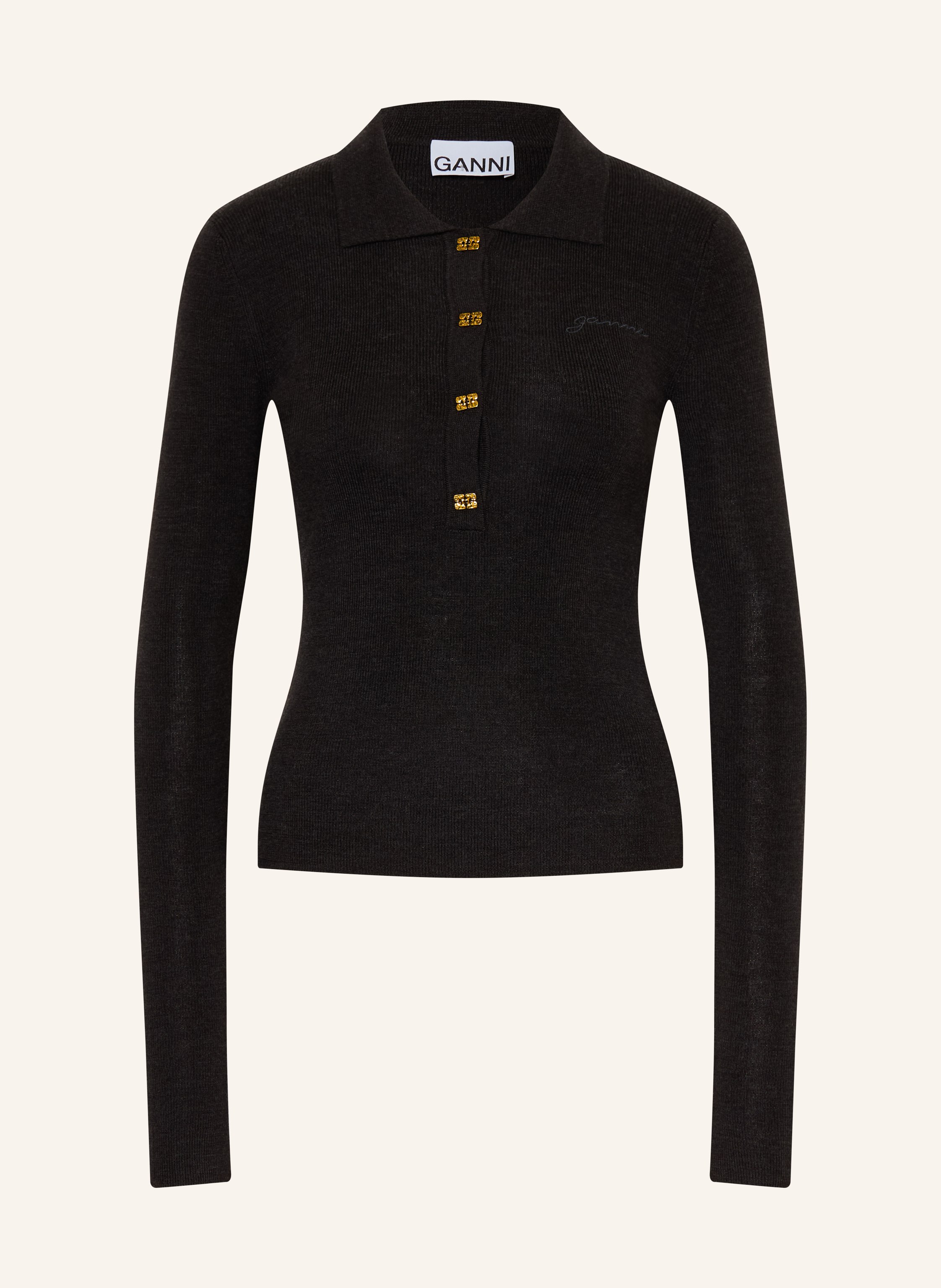 GANNI Strick-Poloshirt