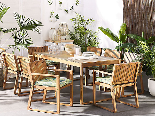 Lot de 8 coussins pour chaises de jardin SASSARI 46 x 46 cm Vert clair