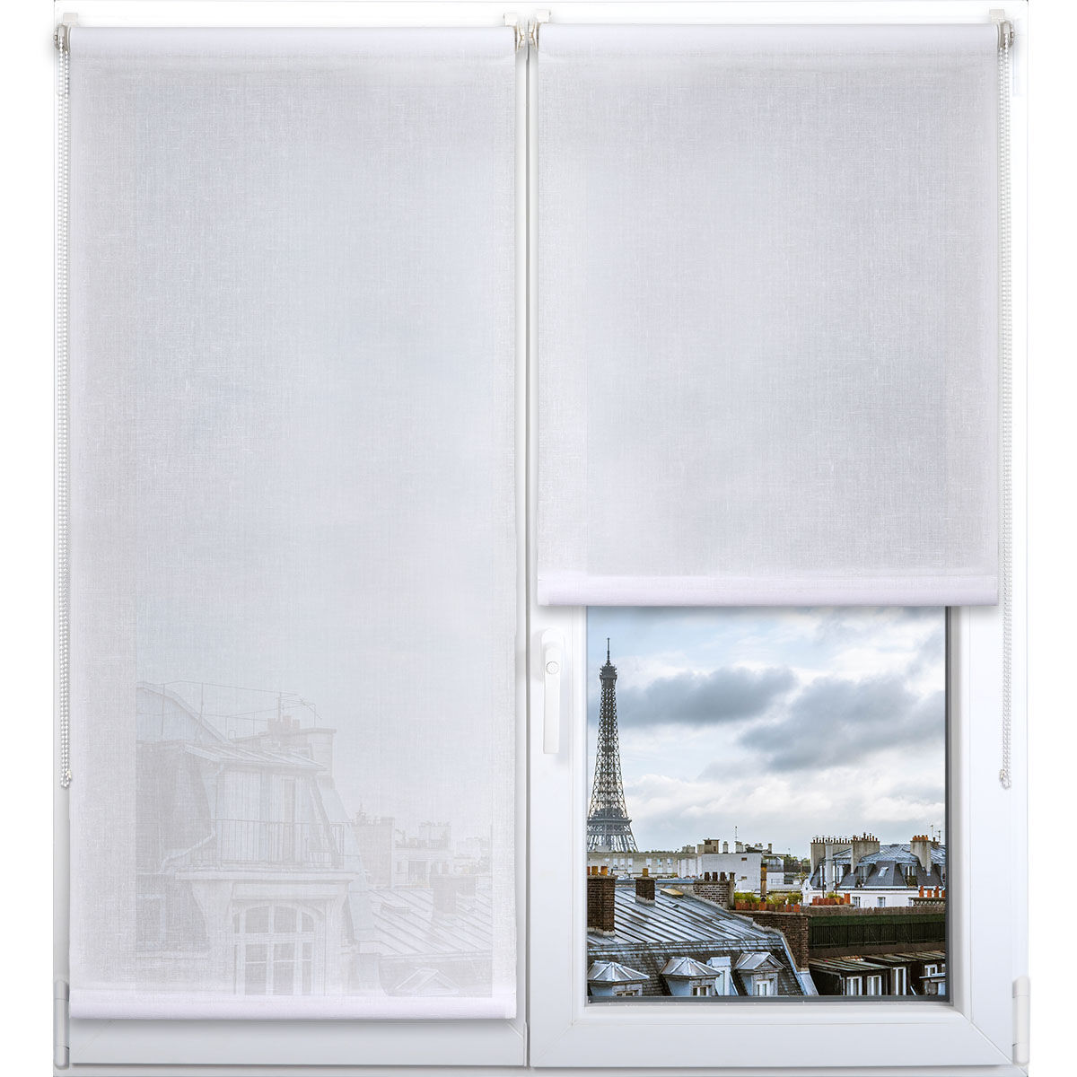 Estore em tecido translúcido branco 117x180cm