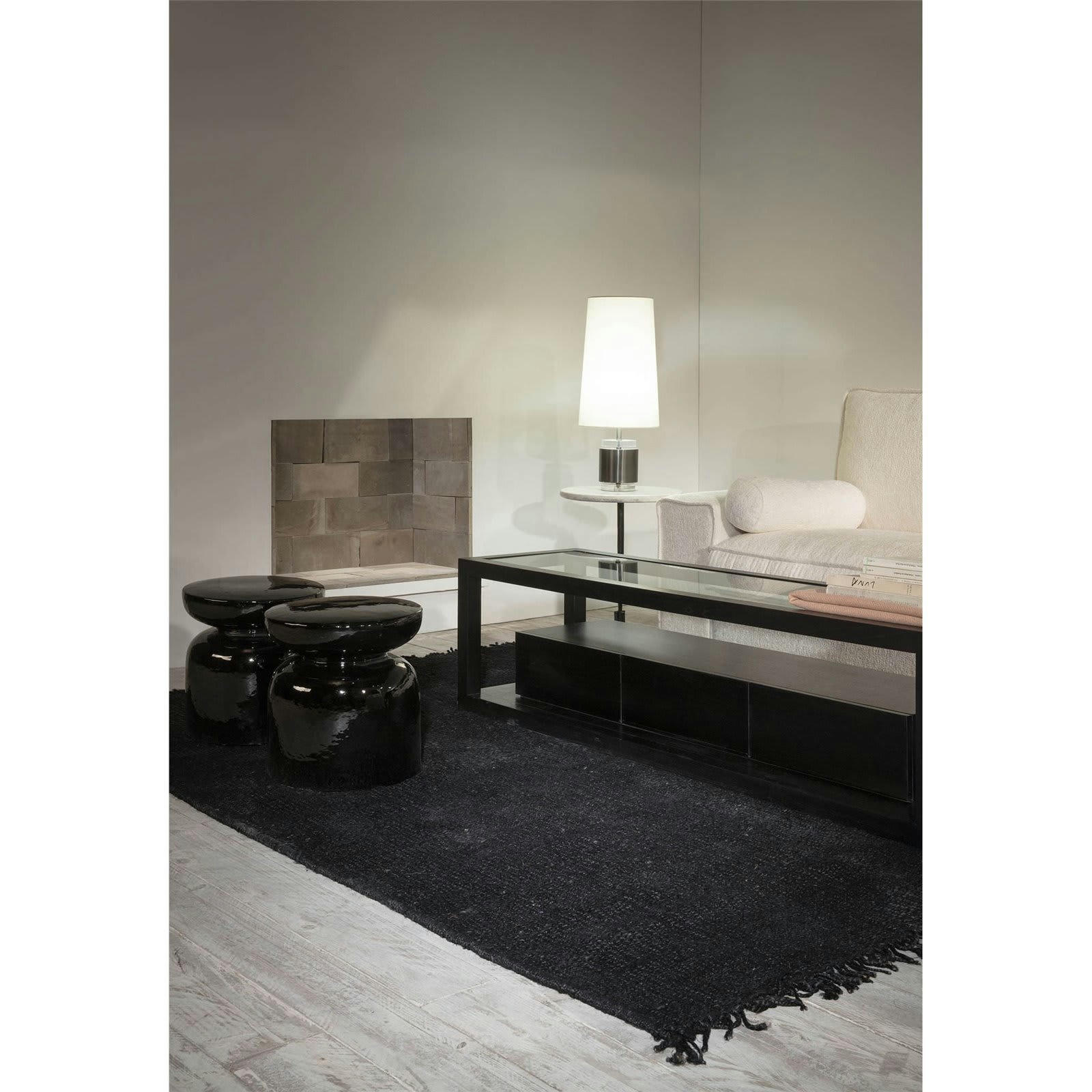 - Abat-jour Coton Blanc 30x24x50 cm