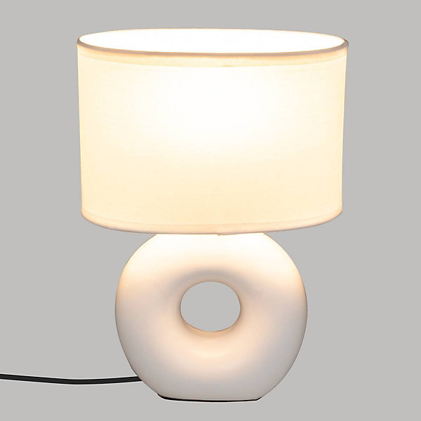 Lampe Baru blanche mate, céramique H26cm - Atmosphera
