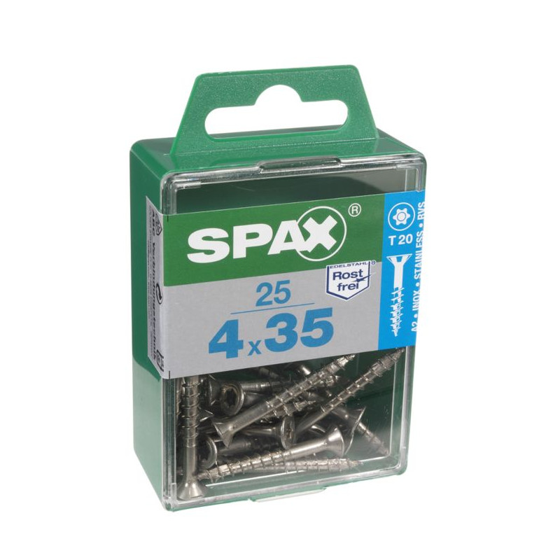 Vis TF Torx en inox Ø 4 x 35 mm 25 pièces SPAX