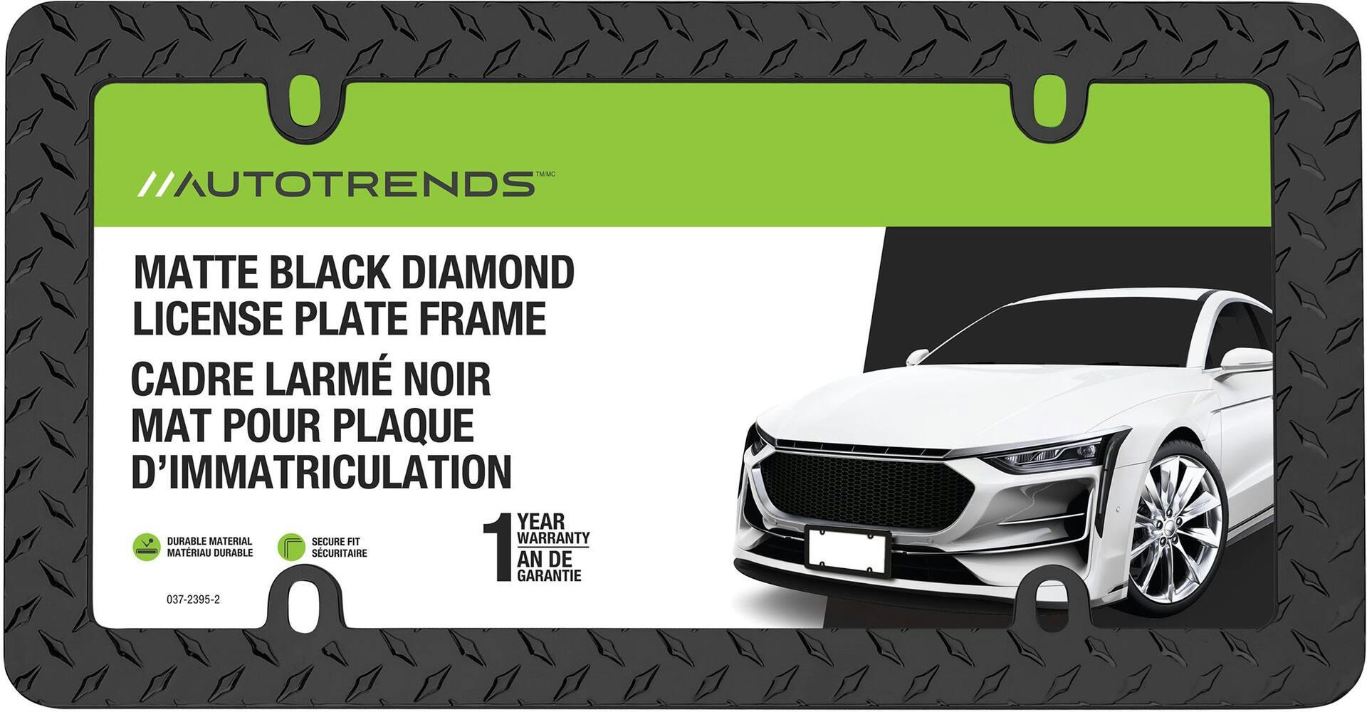 Auto Trends Diamond Matte License Plate Frame