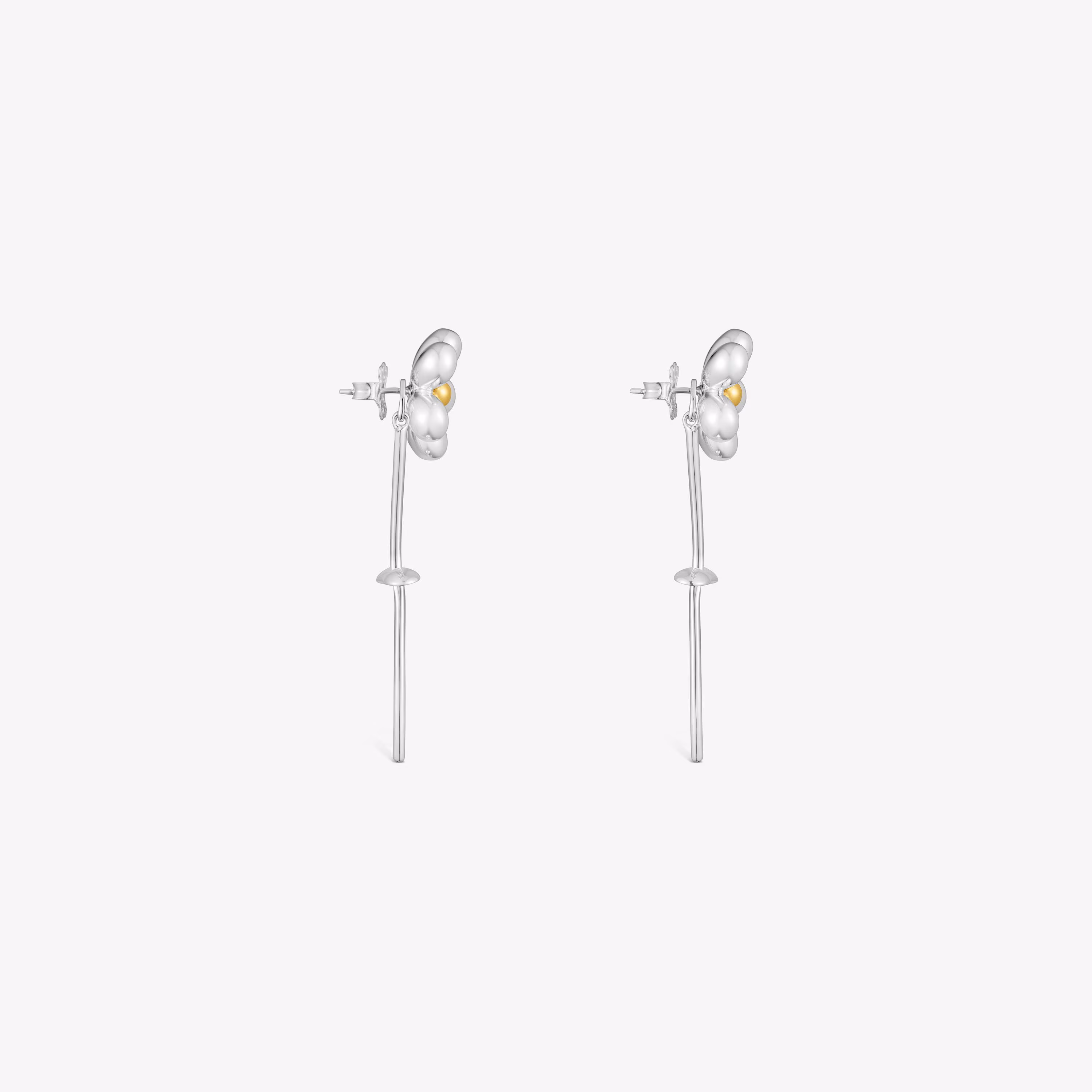 Pendientes largos flor bicolor Daisy
