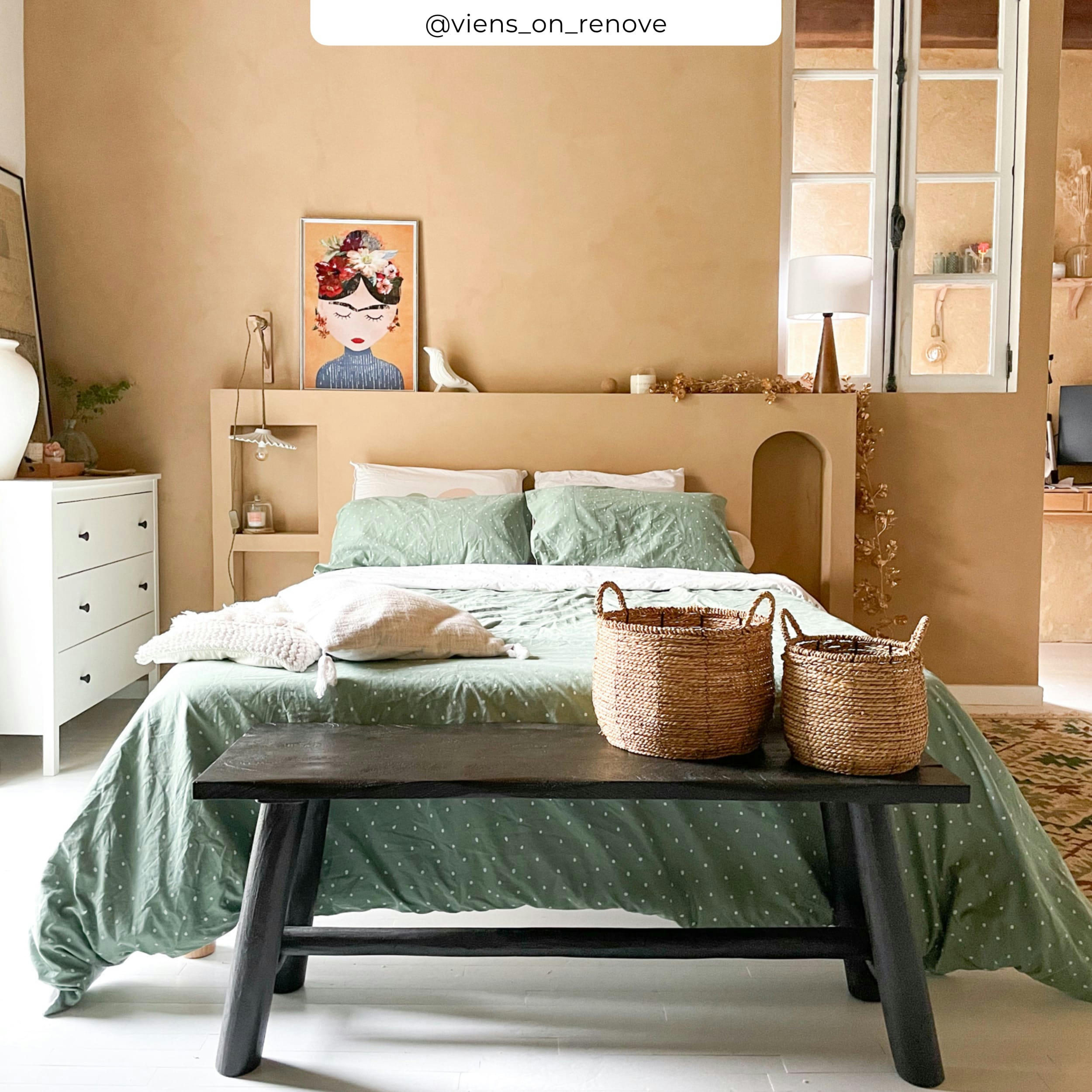 TOXIS - Banc noir en bois de manguier 110 cm