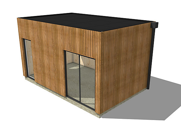 Bureau de jardin 4 saisons en bois 5,5 x 3,5 x 3,2 m / isolation RE2020