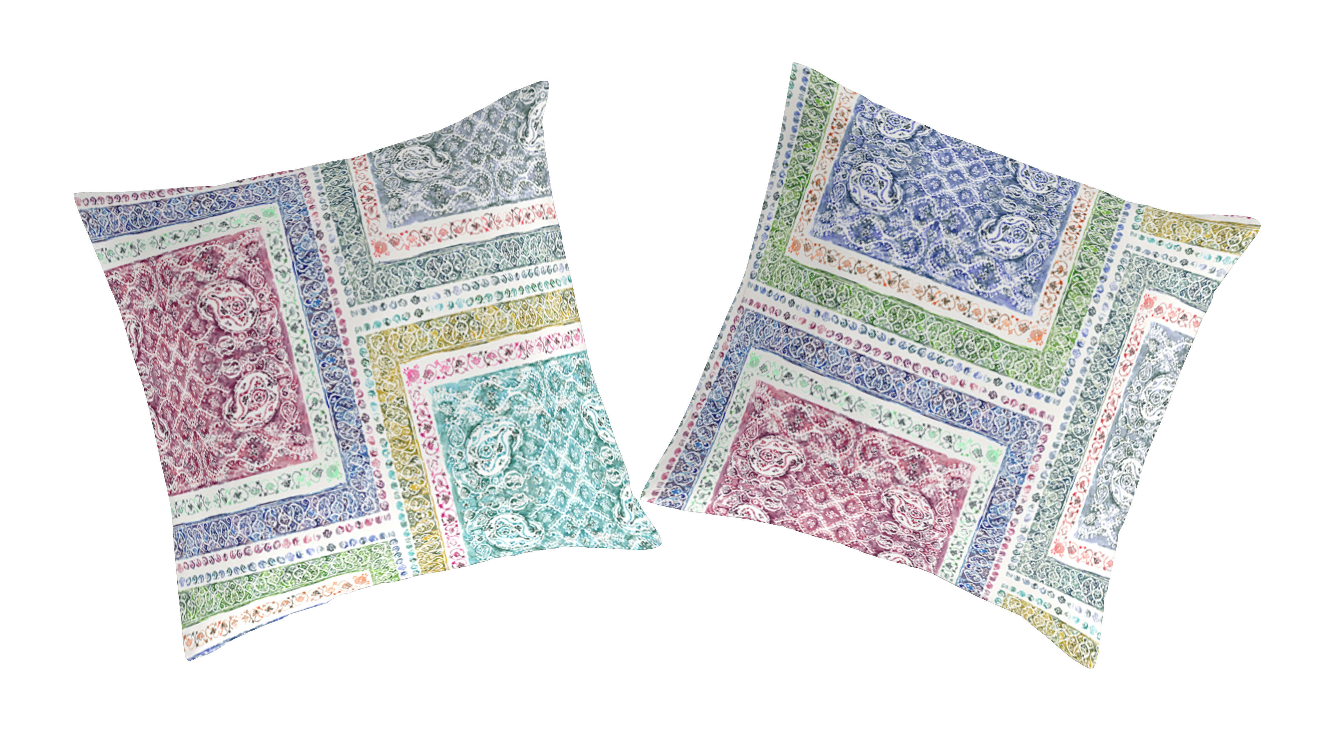 HALLES TO - 2 taies d'oreiller en coton bicolore 65x65