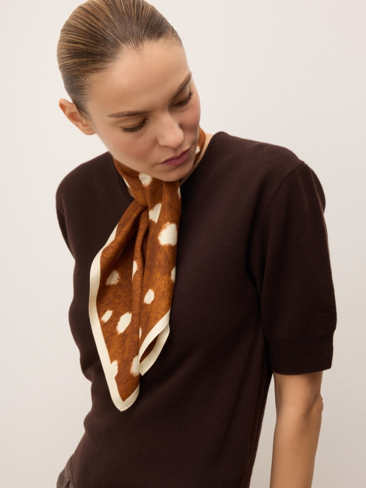 Silk scarf with animal pattern