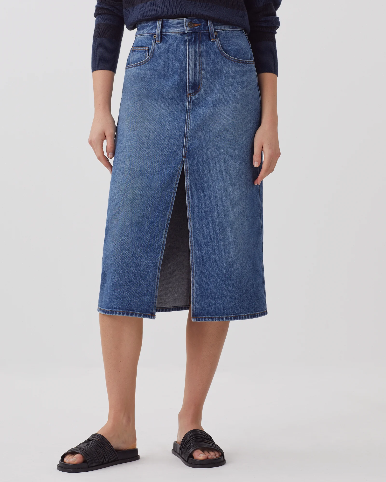 Jupe midi en denim