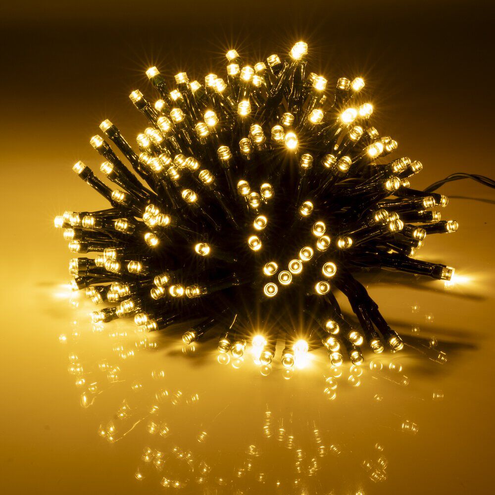 Guirlande de No&euml;l lumineuse 240LED blanc chaud 17,9 m d'éclairage