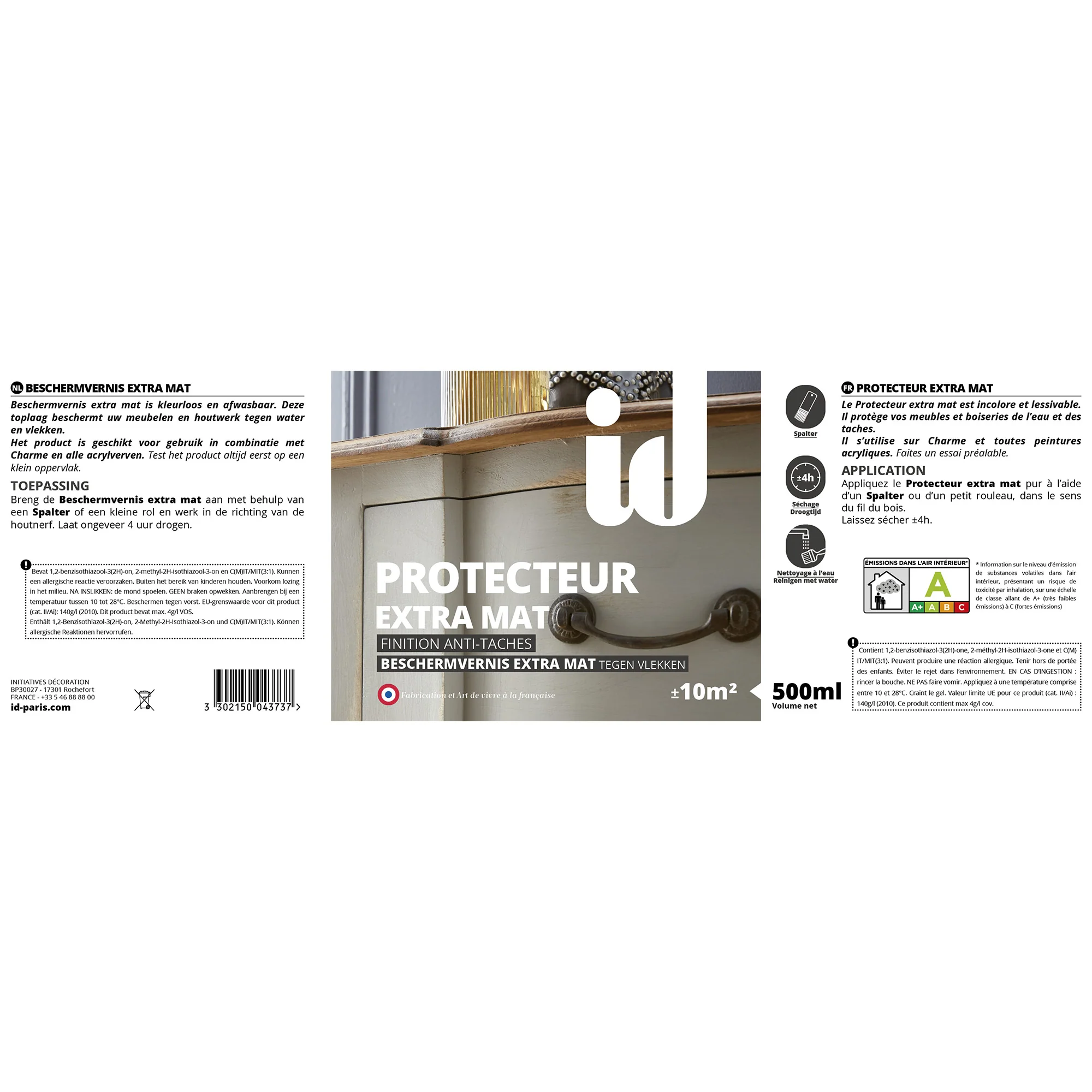 ID Décoratives Peinture PROTECTEUR HAUTE RÉSISTANCE SATIN Peinture incolore Satiné 0,5 L