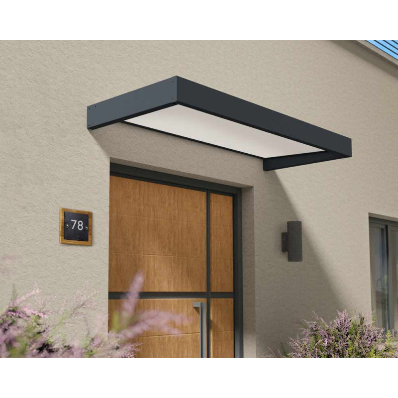 Marquise de porte Sophia gris foncé 215 x 95 cm CANOPIA