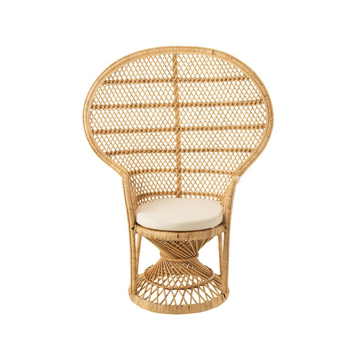 EMMANELLE - Fauteuil en rotin bohème haut dossier