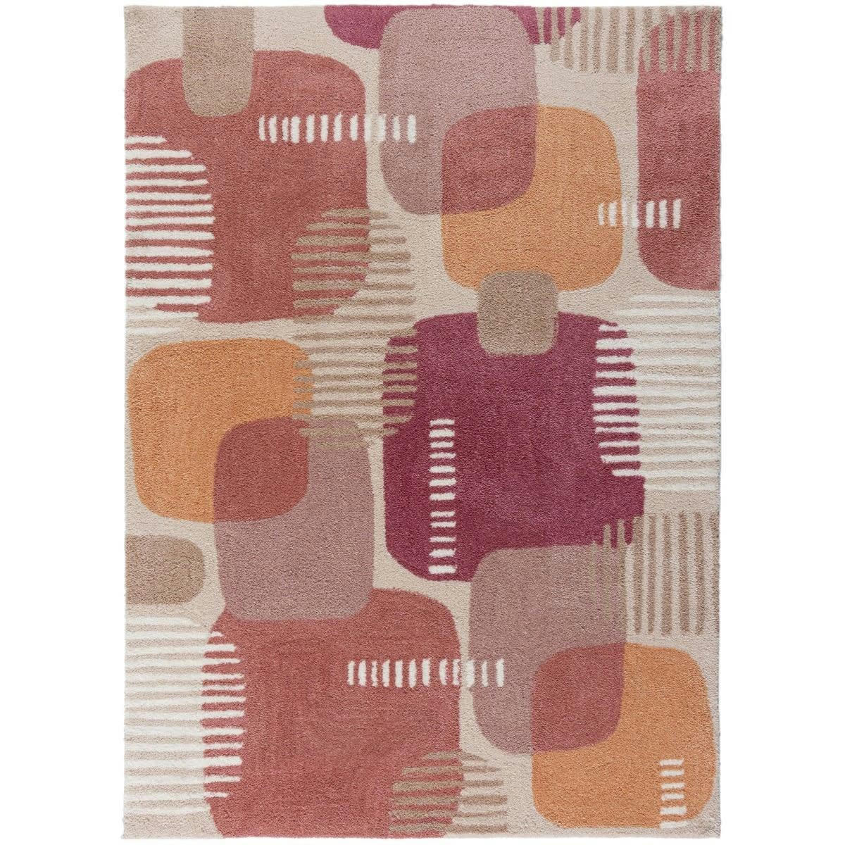 POP ART - Tapis de salon moderne en Polyester Rose 120x170 cm